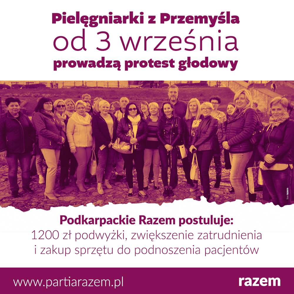 W szpitalu wojewódzkim w Przemyślu od 3 września trwa protest głodowy pielęgniar