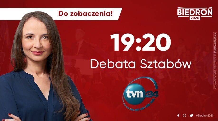 Dziś wieczorem zapraszam najserdeczniej na "Debatę sztabów" TVN24, gdzie będę re