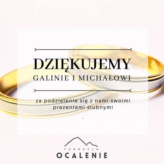 Galina i Michał podpowiedzieli swoim gościom, żeby z okazji ślubu przekazywali d